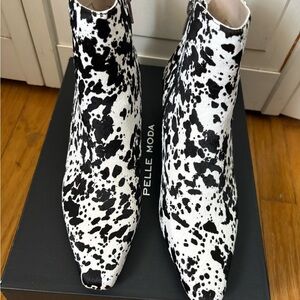 Pelle Moda Black and White Ankle Boots